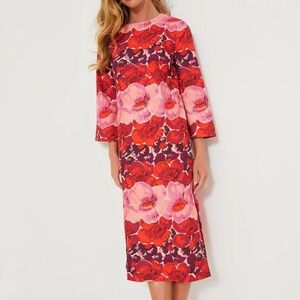 Tuckernuck Red and Pink Floral Midi Dress